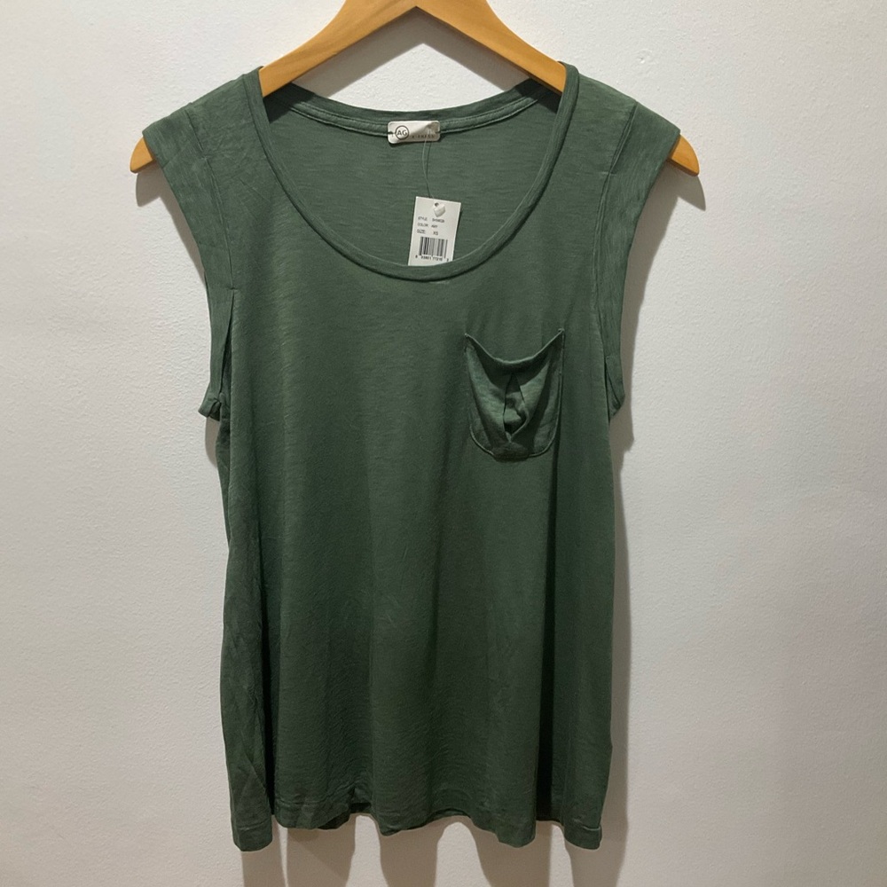 AG Adriano Goldschmied Green Pocket Tee